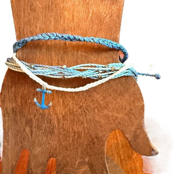 Authentic Pura Vida Nautical‎ Bracelet Set Anchor Charm Beach Boho Fisherman - Picture 1 of 6